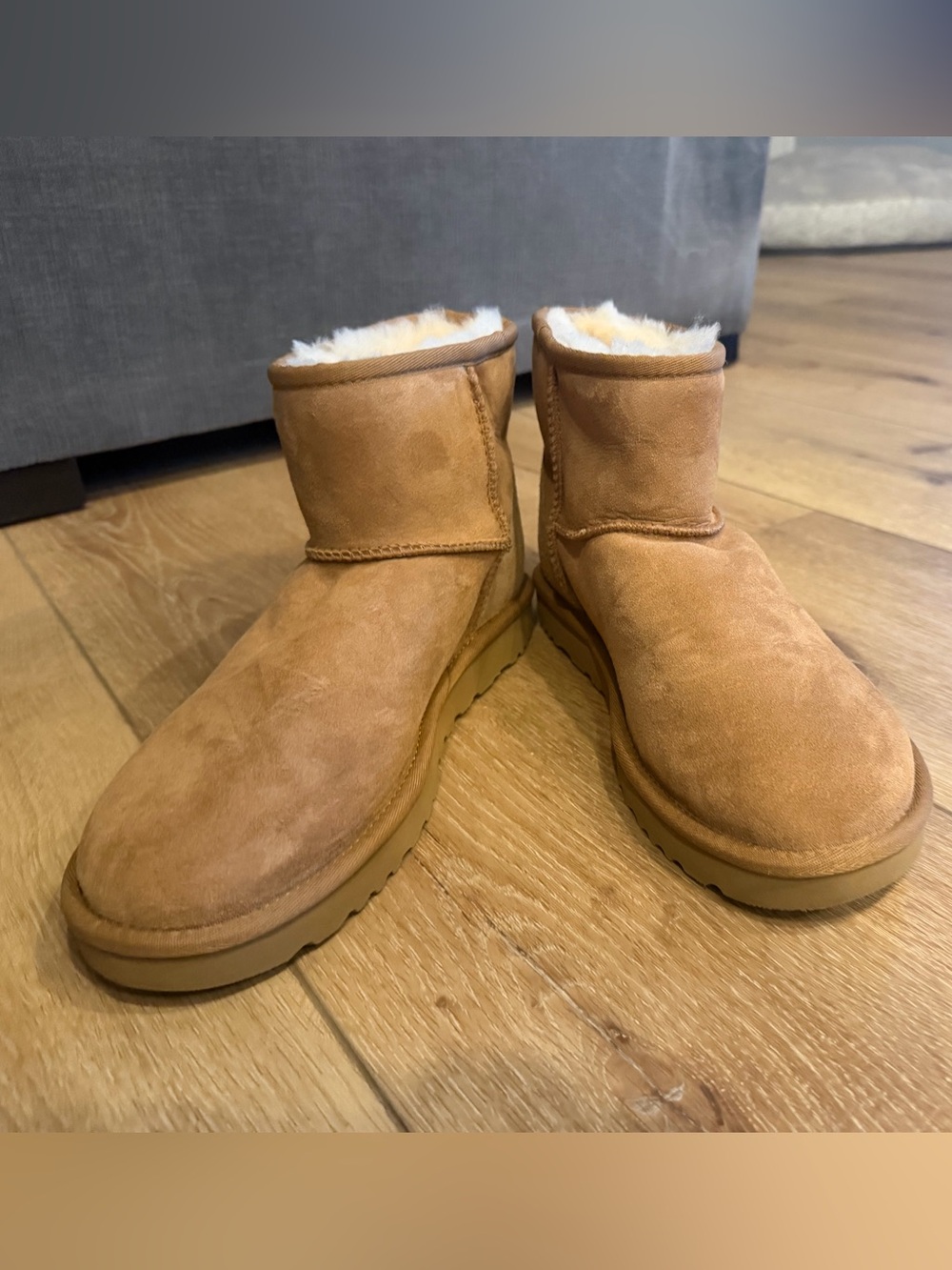 Ugg Shearling-Lined Short Winter Boots - Chestnut